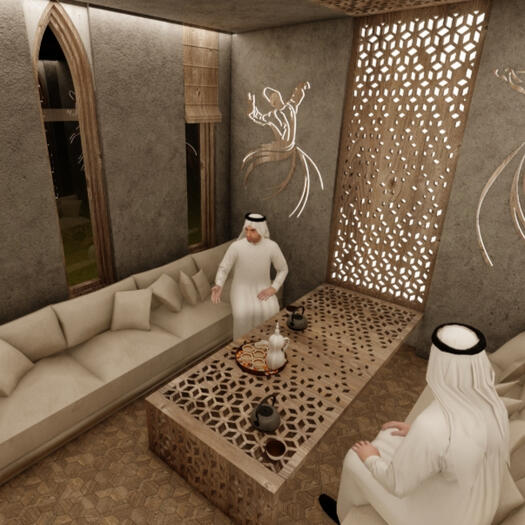 interior design in Riyadh KSA. Industrial Sufism Arabic style is one of the directions of the Oriental interior decoration, which means luxury, sophistication, fairy tale.